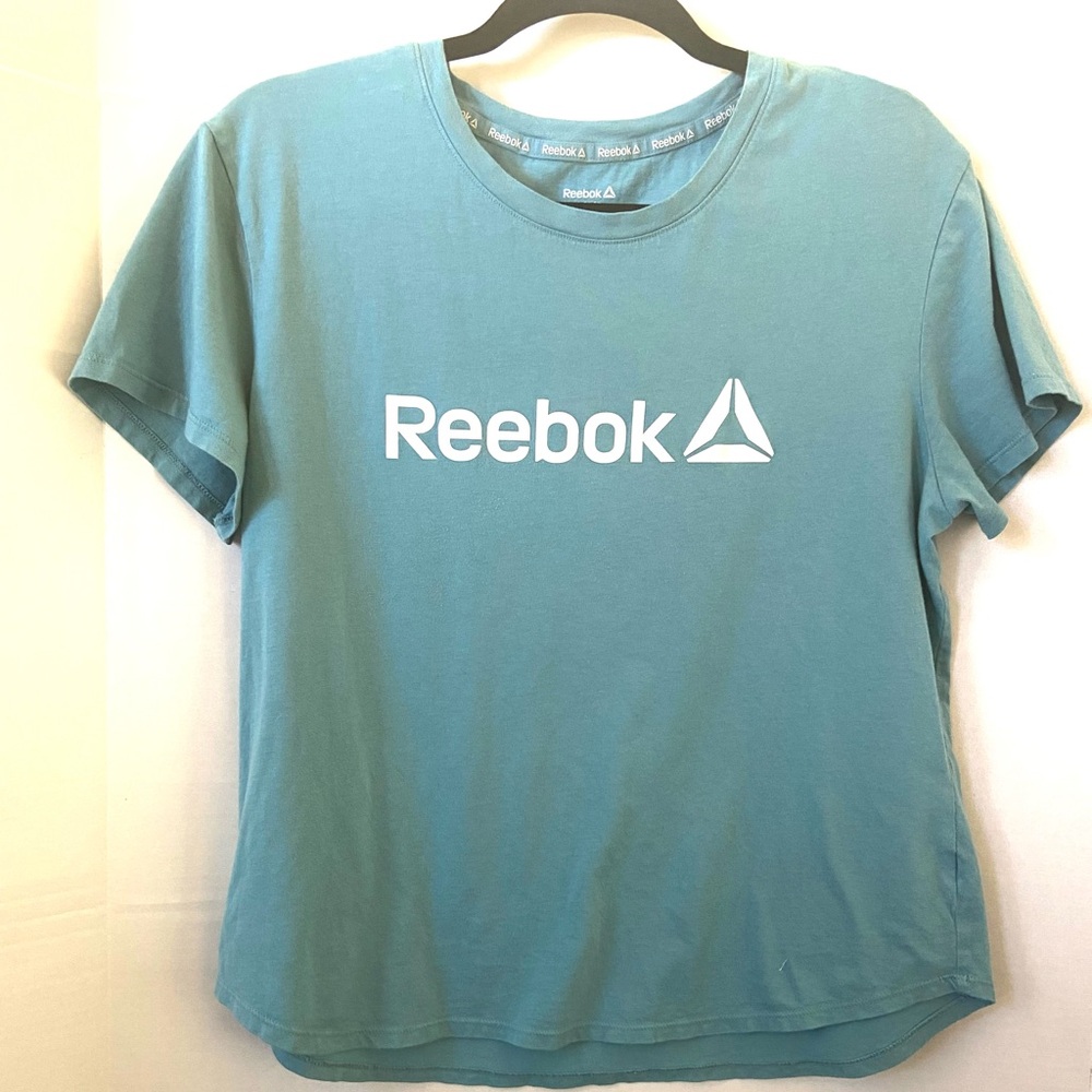 Reebok Teal Crew Neck T-Shirt Large (Fits like a Medium) Very Soft